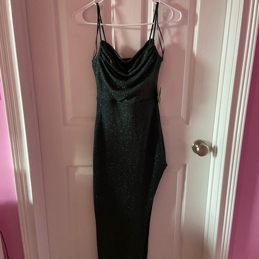 Windsor Green Slit Prom Dress
